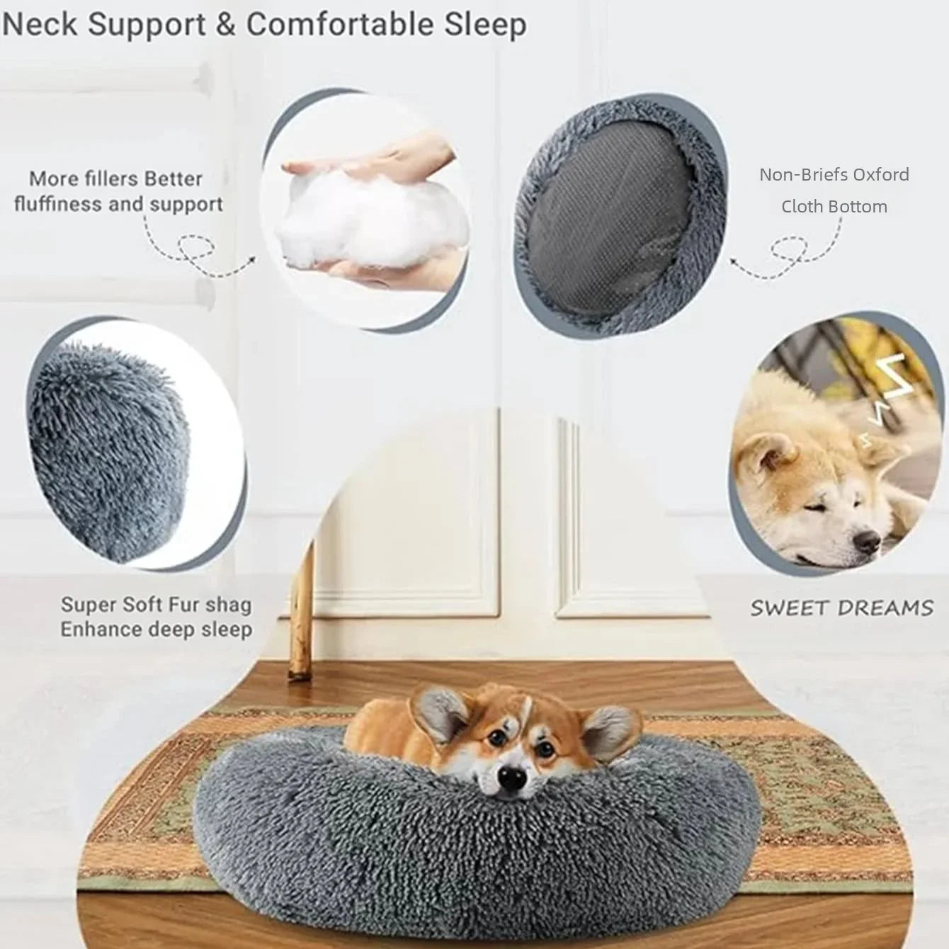 CloudNest Calming Donut Dog Bed